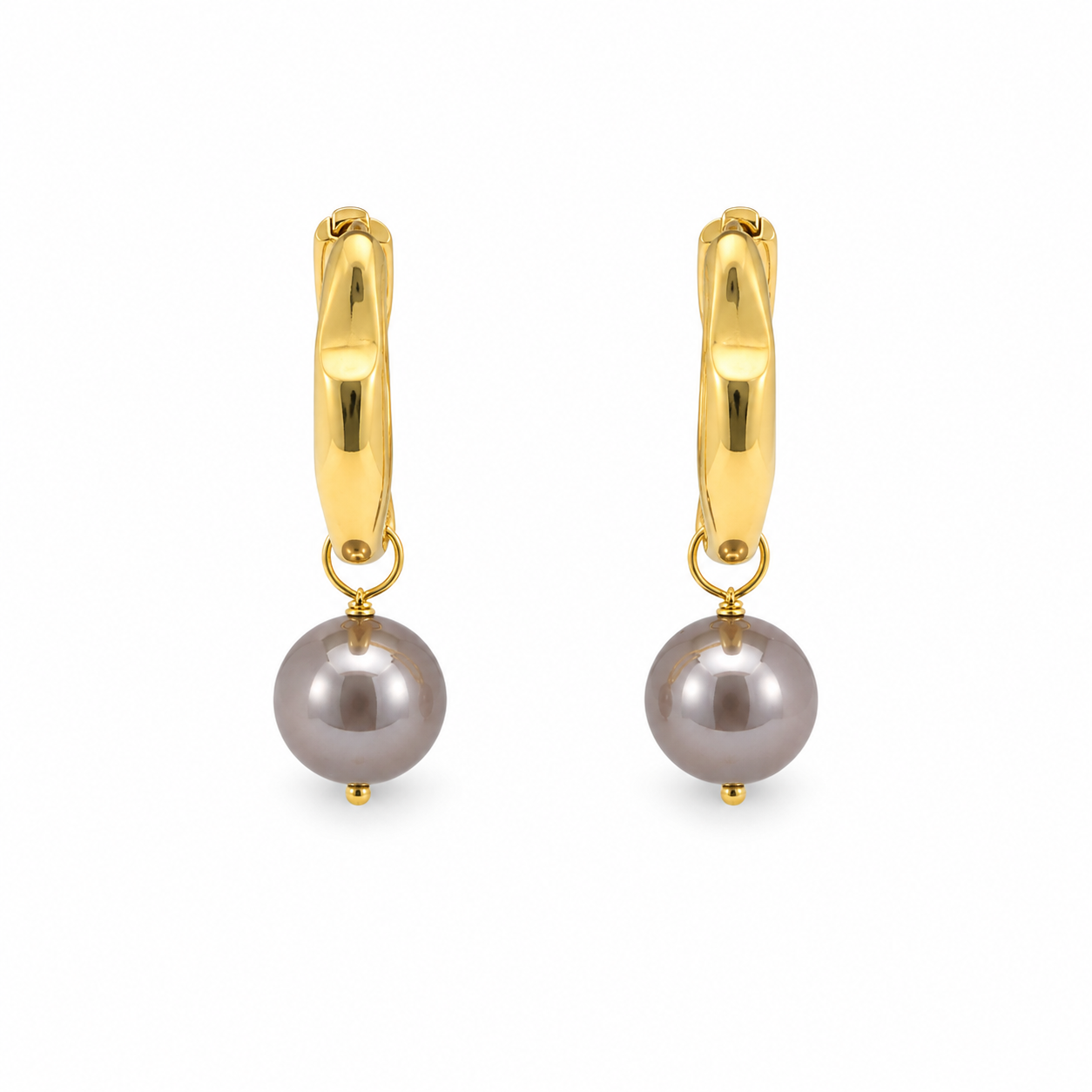 Pearl Shell With Stainless Steel Loop Earring