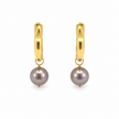 Pearl Shell With Stainless Steel Loop Earring