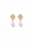 Pearl Shell 10mm Clip On Cubic Mesh Dangling Alloy Earring