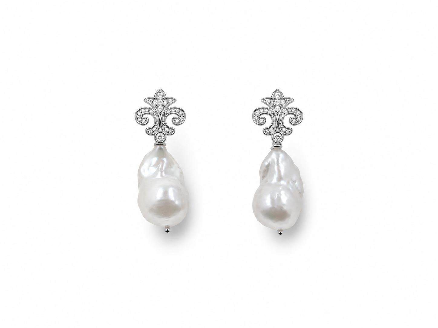 Fresh Water Pearl Baroque Dangling Alloy Earring