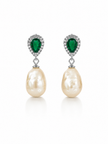 South Sea Pearl Baroque Cubic Zirconia Dangling Alloy Earring