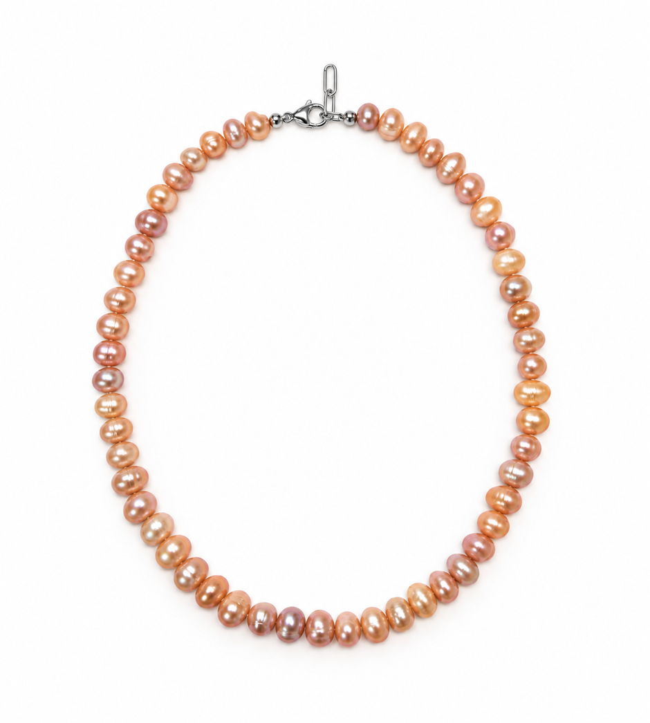 Fresh Water Pearl 6.5-7mm Purple Strand Stainless Steel Hook Necklace