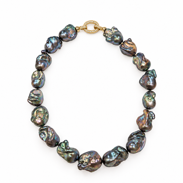 Fresh Water Pearl Baroque 12-14mm Dyed Color Enhanced Necklace
