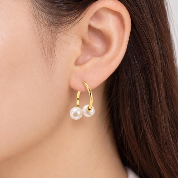 Fresh Water Pearl  Stack Zinc Alloy Earring