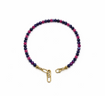 Mix Ruby Sapphire Faceted 2-2.5mm With Stainless Steel Hook Bracelet