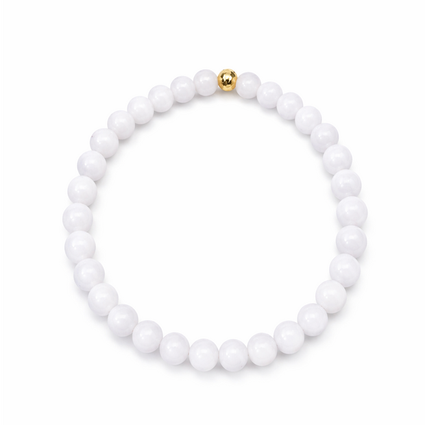 A Grade Lavender Jade 5-5.5mm Beads With 18k 0.049G Beads Elastic Bracelet