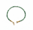 Emerald  Faceted 3-3.5mm With Stainless Steel Hook Bracelet