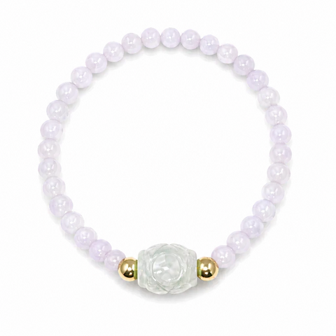A grade lavender jade 5.5-6mm with barrel a jade stainless steel bracelet barrel  jade-11.5x13cm Diameter-15cm