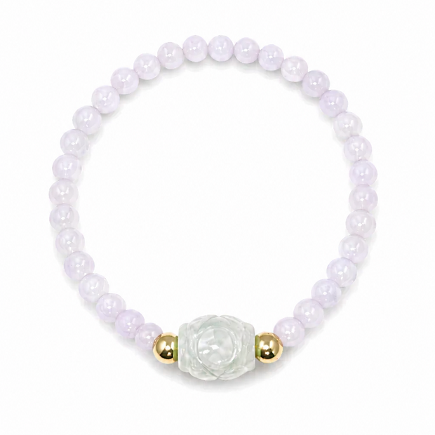 A grade lavender jade 5.5-6mm with barrel a jade stainless steel bracelet barrel  jade-11.5x13cm Diameter-15cm