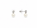 Fresh Water Pearl With Top Cubic Zirconia Alloy earring