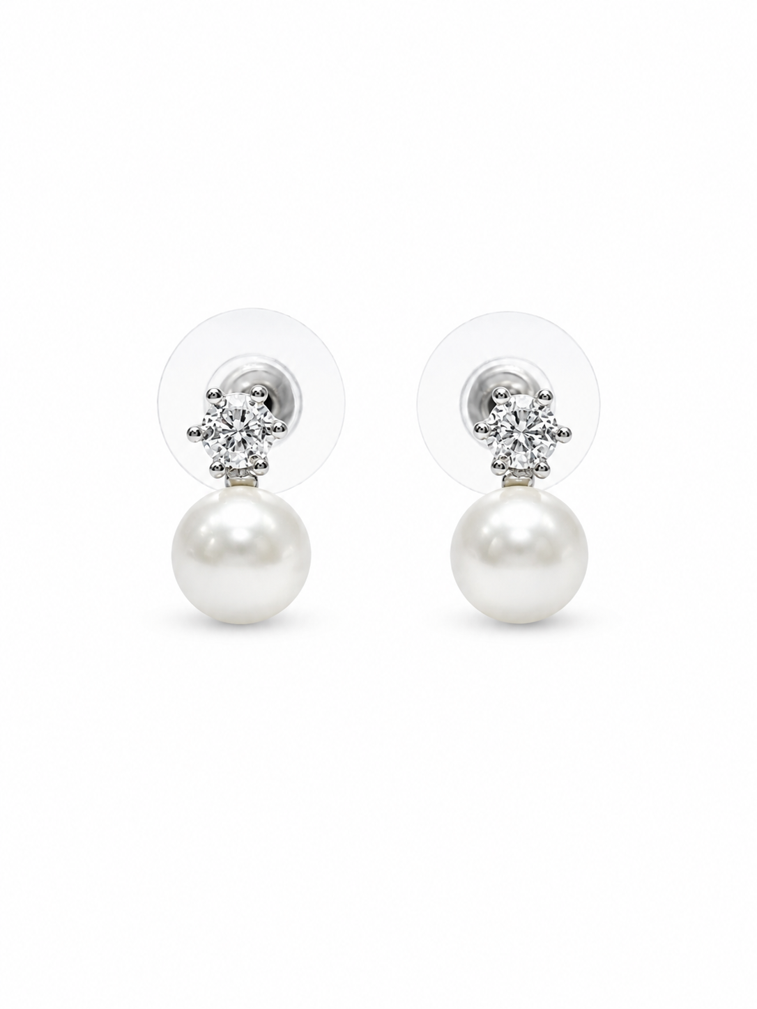 Fresh Water Pearl With Top Cubic Zirconia Alloy earring