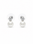 Fresh Water Pearl With Top Cubic Zirconia Alloy earring
