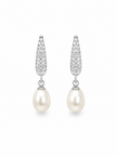 Fresh Water Pearl Rice With Cubic Zirconia Alloy Dangling earring