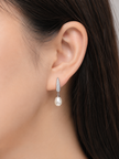 Fresh Water Pearl Rice With Cubic Zirconia Alloy Dangling earring