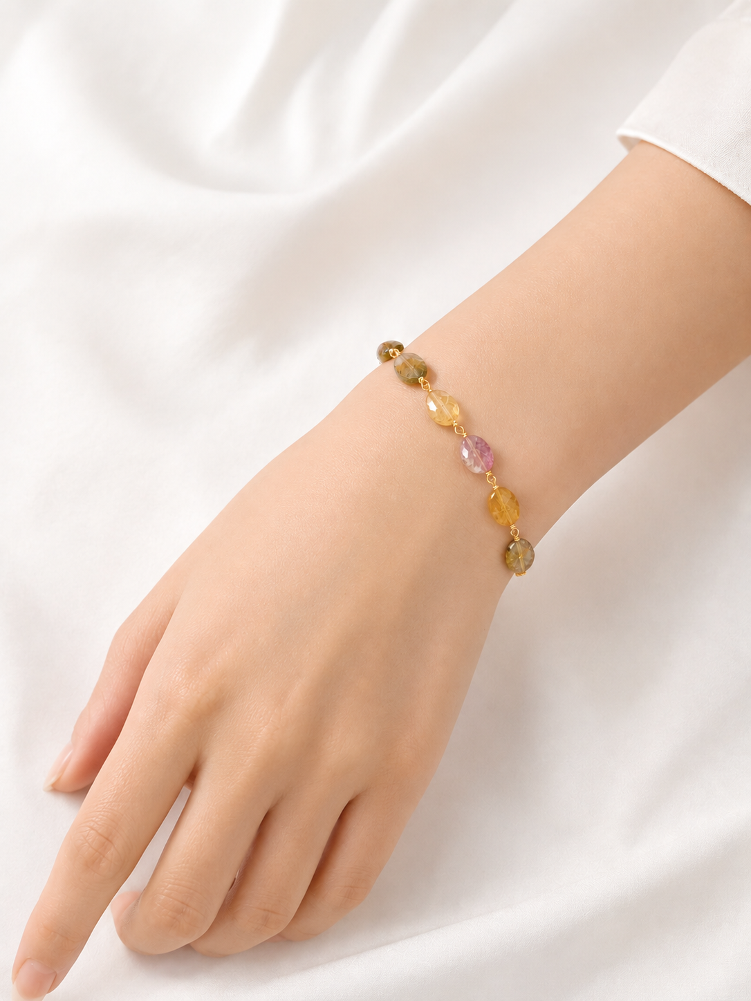 Tourmaline Oval Faceted Links Bracelet