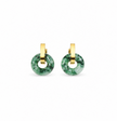 A Grade Jade Donut With Stainless Steel Loop Earring