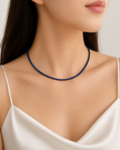 Azurite Malachite Beads Strand  3-3.5mm Stainless Steel Necklace