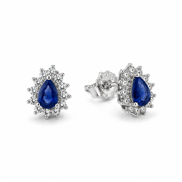 Sapphire Drop With Zirconia 925 silver earring