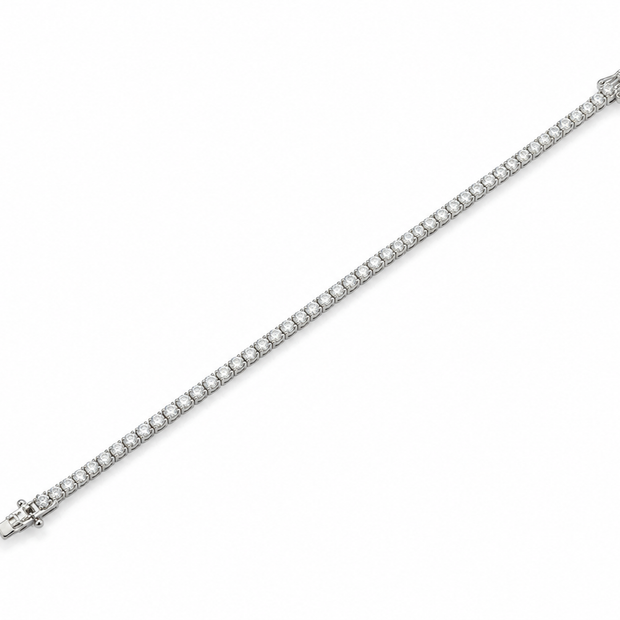 Moissanite 4mm Round Tennis 925 Silver Bracelet