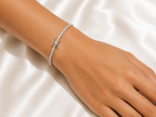 Moissanite 3mm Round Tennis 925 Silver Bracelet