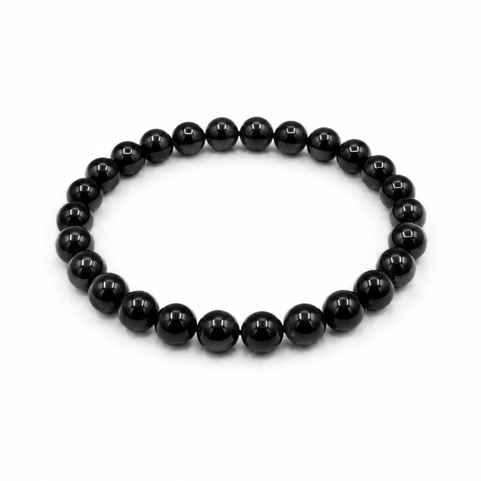 A Grade Black Jade 7-7.5mm Bracelet