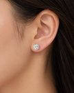 Moissanite 2.0ct Cushion Crown 925 silver earring