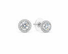 Moissanite 0.8 ct Round With Cubic Zirconia 925 silver earring