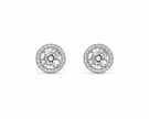 Moissanite 0.8 ct Round With Cubic Zirconia 925 silver earring