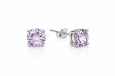 Amethyst round 925 silver earring 0.6mm
