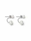 Fresh Water Pearl Double Droop 925 Silver Earring