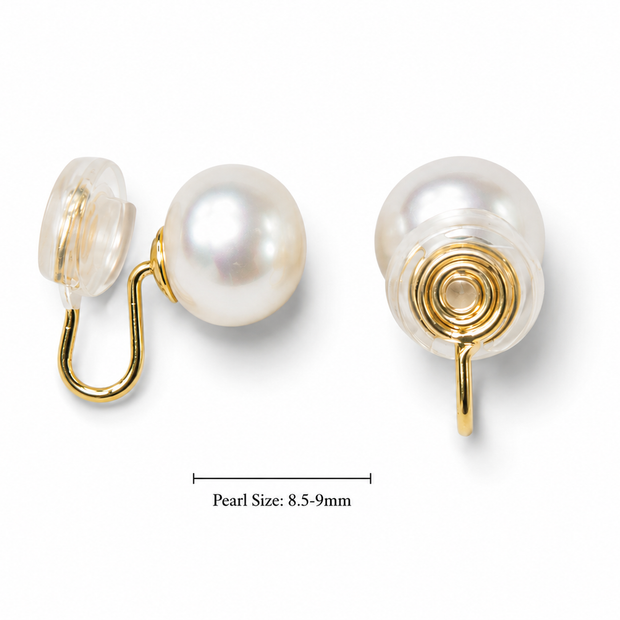 Fresh Water Pearl 8.5-9mm Alloy Clip Earring