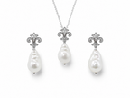Fresh Water Pearl Baroque Alloy Pendant With Stainless Steel Chain