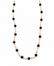 Fresh Water Pearl Baroque With Black Tourmaline Stainless Steel Links Necklace