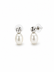 Fresh Water Pearl Rice Hammered Alloy Earring