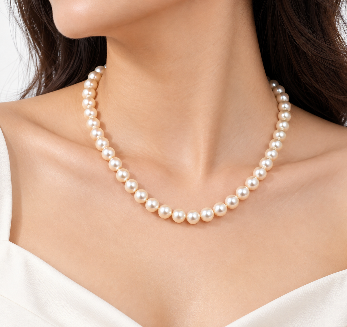 Fresh Water Pearl 6.5-7mm Strand Stainless Steel Hook Necklace