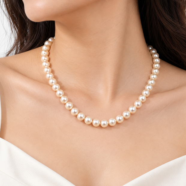Fresh Water Pearl 6.5-7mm Strand Stainless Steel Hook Necklace