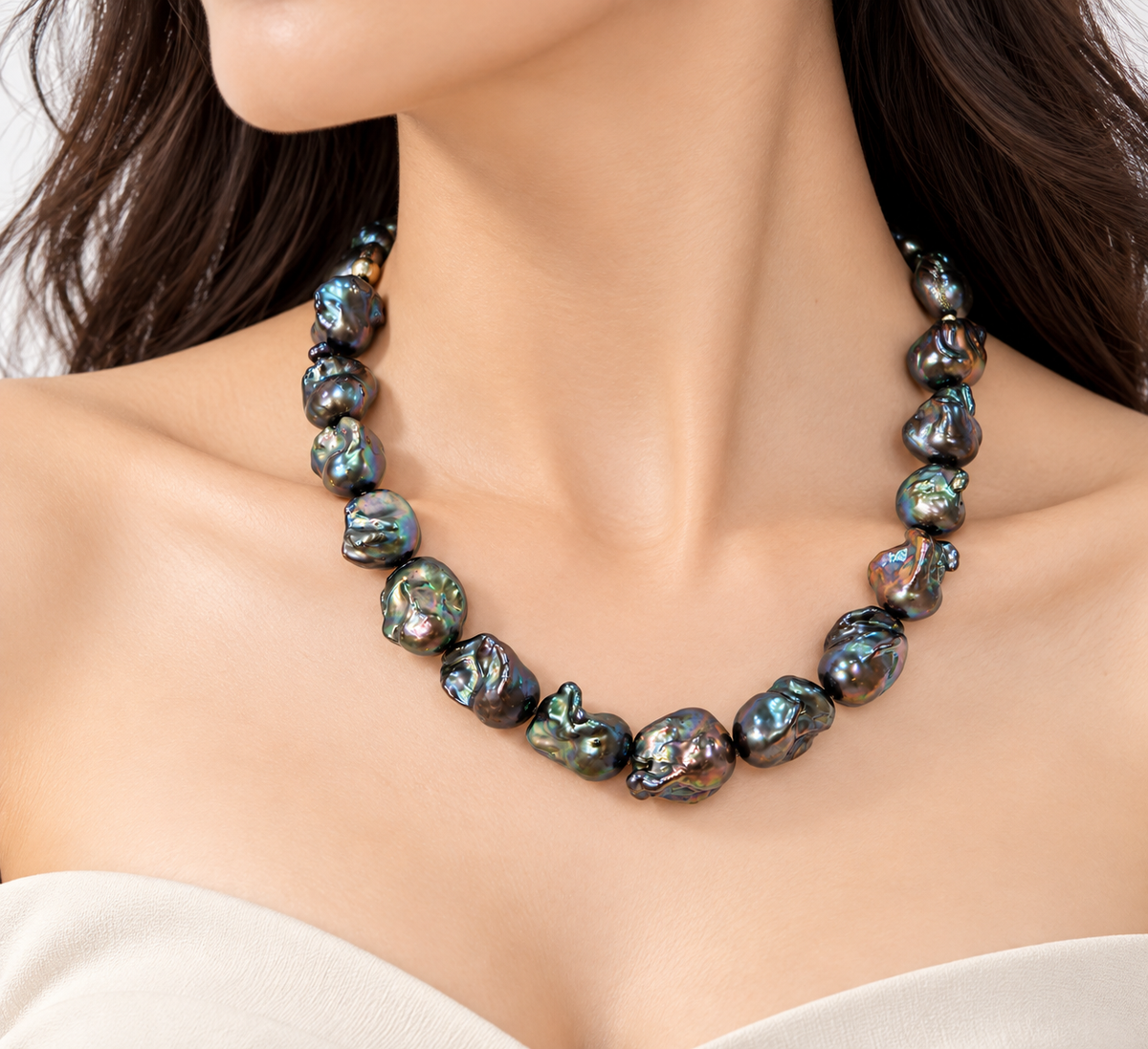 Fresh Water Pearl Baroque 12-14mm Dyed Color Enhanced Necklace