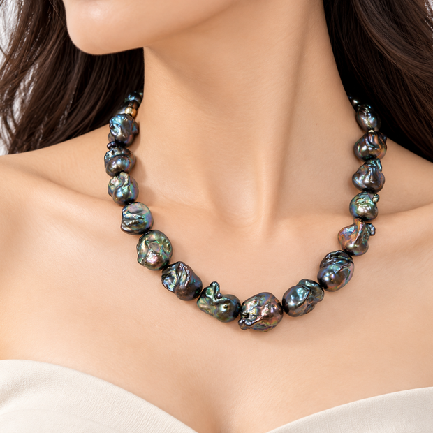 Fresh Water Pearl Baroque 12-14mm Dyed Color Enhanced Necklace