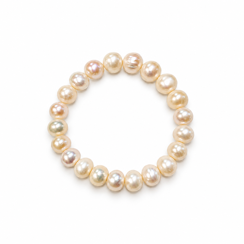 Fresh Water Pearl Potato 9-9.5MM Plain Elastic Bracelet