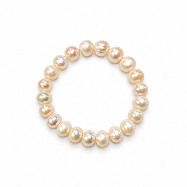 Fresh Water Pearl Potato 9-9.5MM Plain Elastic Bracelet