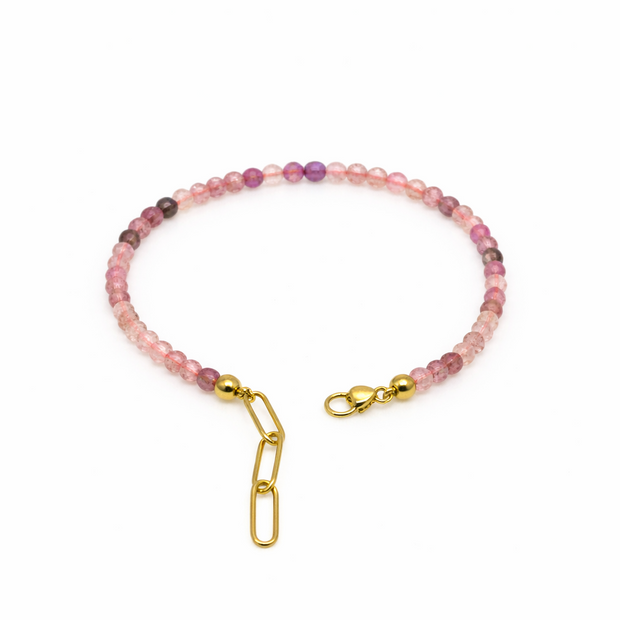 Super Seven Faceted 3-3.5mm With Stainless Steel Hook Bracelet