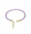 Amethyst Faceted 3-3.5mm With Stainless Steel Hook Bracelet