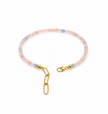 Morganite Faceted 3-3.5mm With Stainless Steel Hook Bracelet