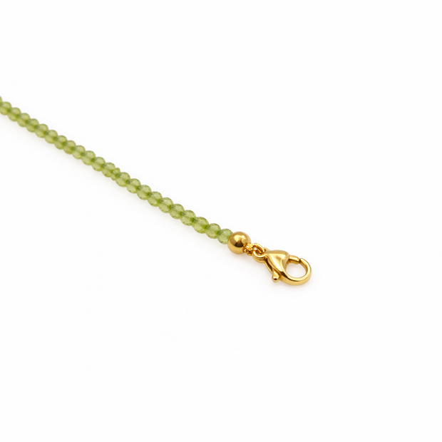 Peridot Faceted 2.5mm With Stainless Steel Hook Bracelet