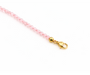 Rose Quartz Faceted 3mm With Stainless Steel Hook Bracelet