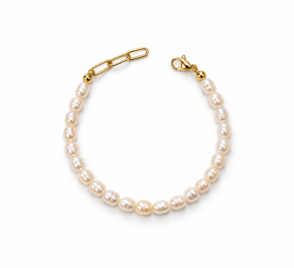 Fresh Water Pearl Rice 4-4.5MM Strand Bracelet