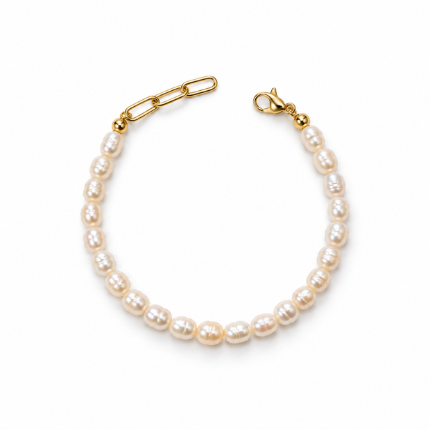 Fresh Water Pearl Rice 4-4.5MM Strand Bracelet