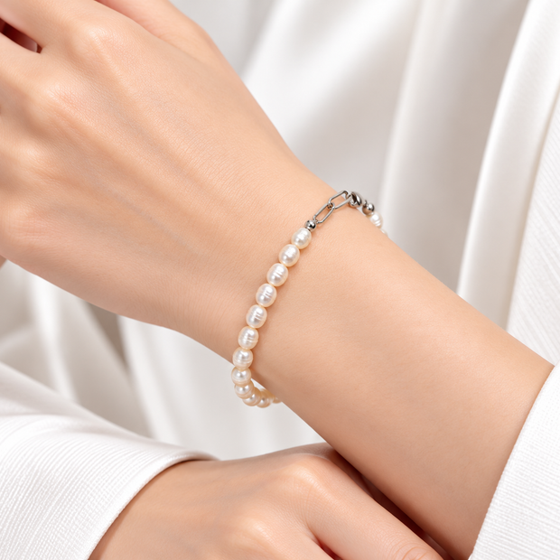 Fresh Water Pearl Rice 4-4.5MM Strand Bracelet
