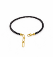 Black Onyx Faceted 3-3.5mm With Stainless Steel Hook Bracelet