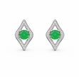 Green Quartz 10.5x17mm Marquise With Zirconia Zinc Alloy Earring